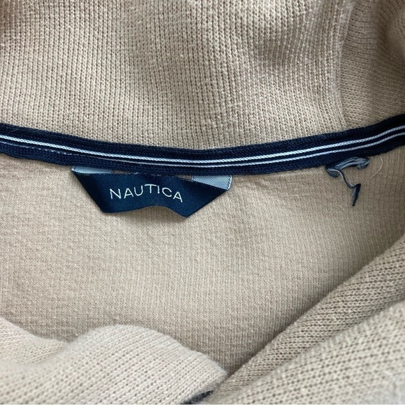 Nautica Tan Shawl Neck Pullover Sweater Medium Fall Winter Casual Classic - Picture 6 of 8